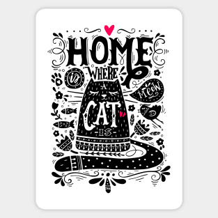 Home is where a cat is. Sticker